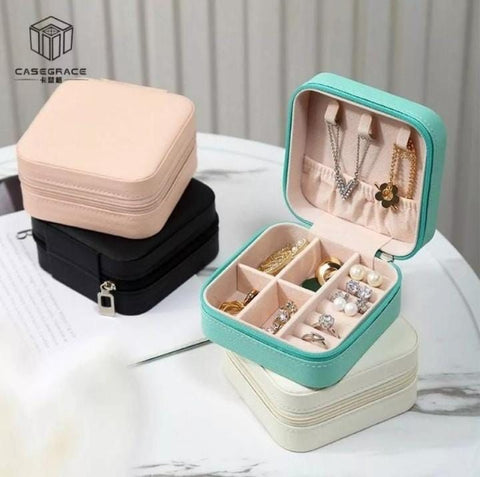 Travel Leather Pocket Jewellery Organizer With Box (mix/random Color)